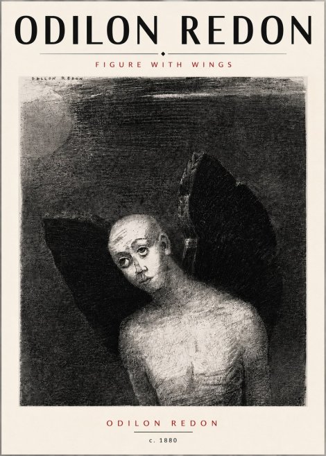 Odilon Redon Figure with Wings No6 - Juliste