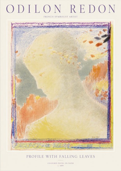 Odilon Redon Profile with Falling Leaves No1 - Juliste