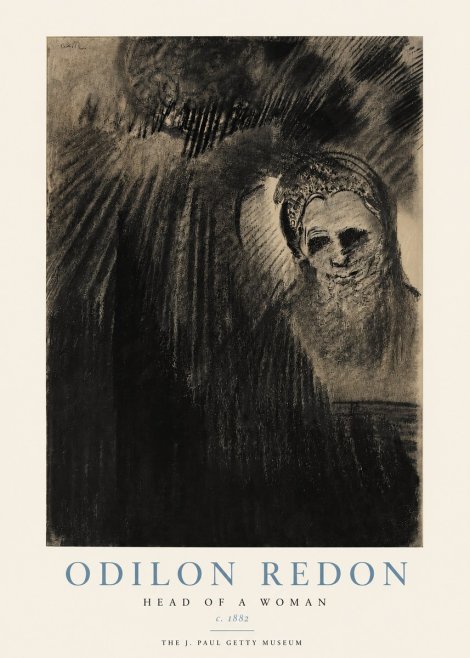 Odilon Redon Head of a Woman No3 - Juliste