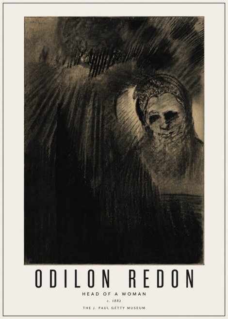 Odilon Redon Head of a Woman No4 - Juliste