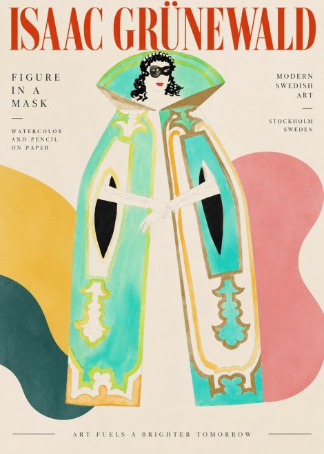 Isaac Grünewald Figure in a Mask No3 - Juliste