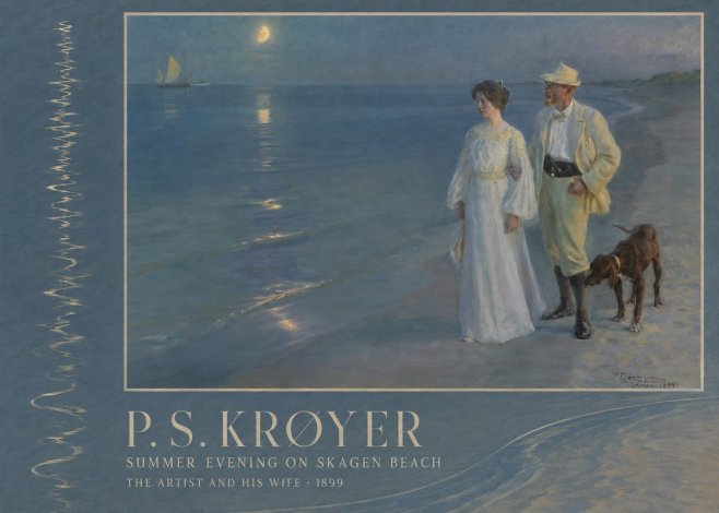 P.S. Krøyer Summer Evening on Skagen Beach — the Artist and His Wife No2 - Juliste