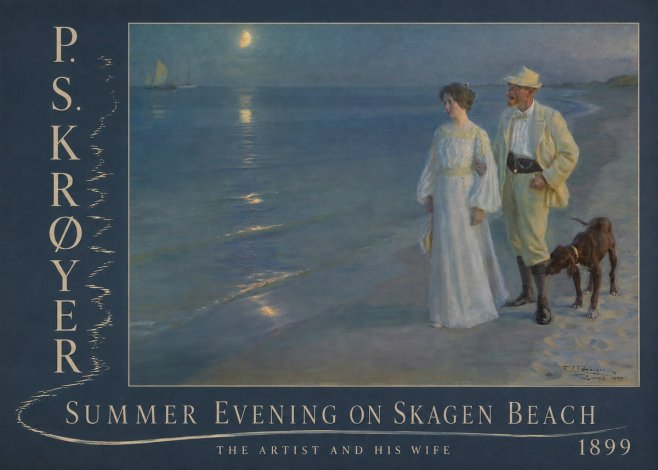 P.S. Krøyer Summer Evening on Skagen Beach — the Artist and His Wife No6 - Juliste