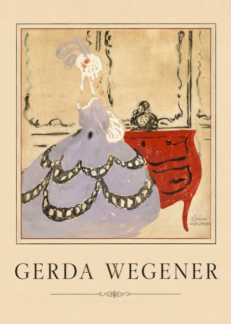 Gerda Wegener Lady in a Mauve Dress No5 - Juliste