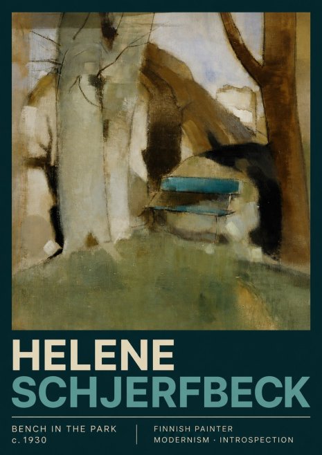Helene Schjerfbeck Bench in the Park No3 - Juliste