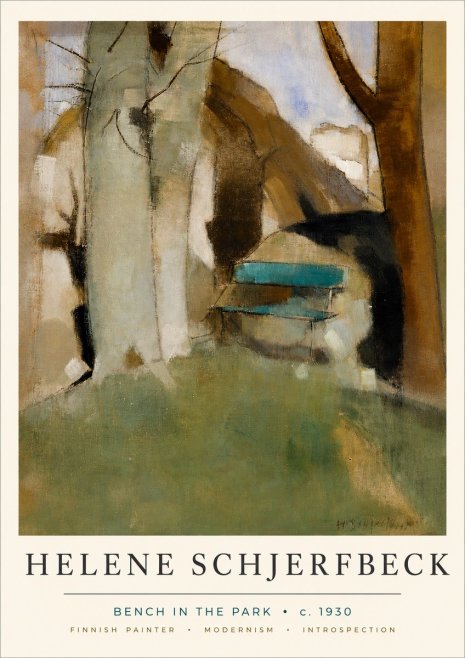Helene Schjerfbeck Bench in the Park No4 - Juliste