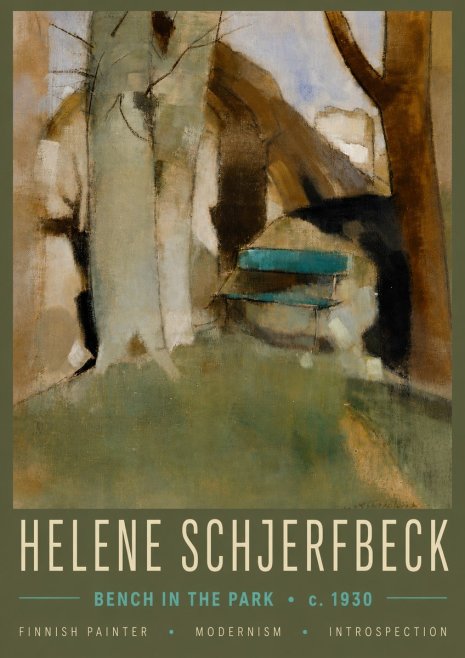 Helene Schjerfbeck Bench in the Park No5 - Juliste