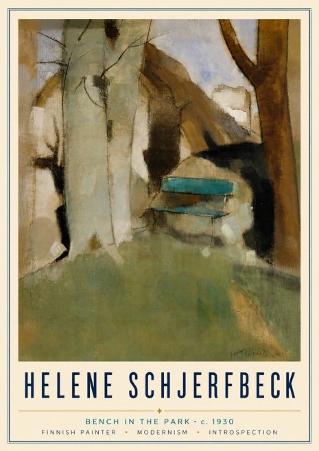 Helene Schjerfbeck Bench in the Park No6 - Juliste