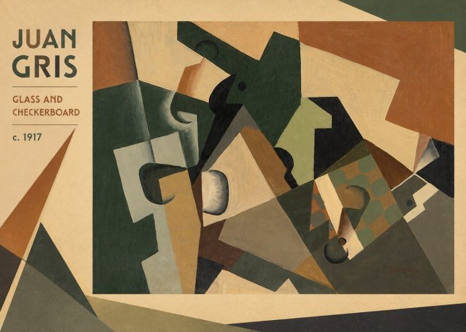 Juan Gris Glass and Checkerboard No3 - Juliste
