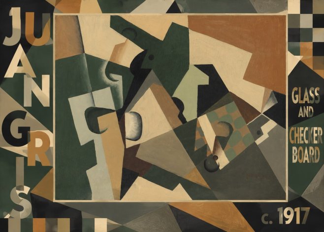 Juan Gris Glass and Checkerboard No5 - Juliste
