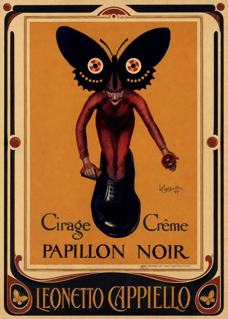 Leonetto Cappiello Cirage Crème Papillon Noir No1 - Juliste