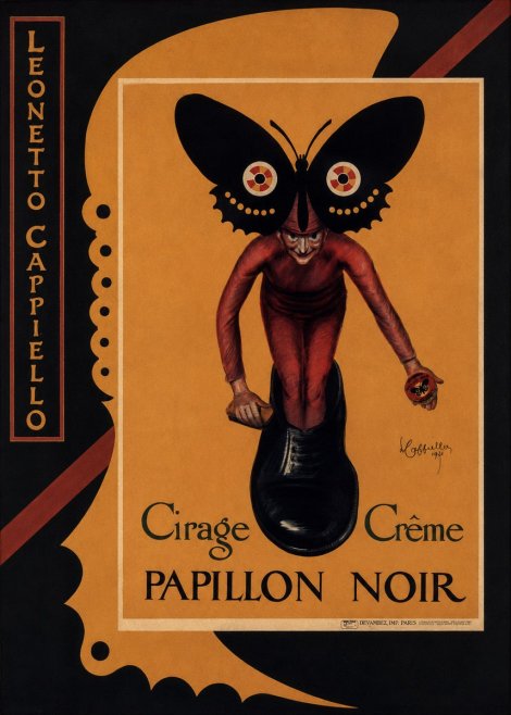 Leonetto Cappiello Cirage Crème Papillon Noir No2 - Juliste