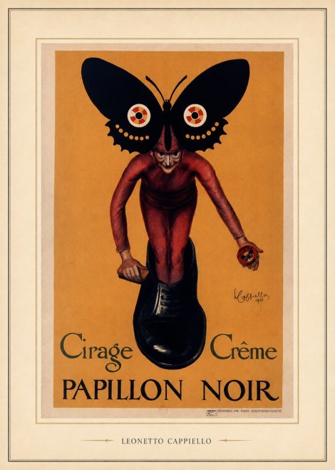 Leonetto Cappiello Cirage Crème Papillon Noir No5 - Juliste