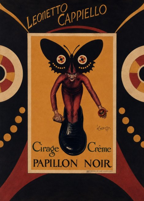 Leonetto Cappiello Cirage Crème Papillon Noir No6 - Juliste