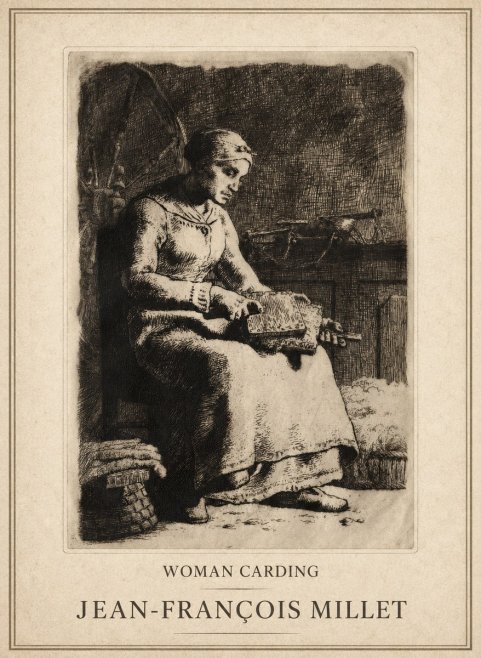 Jean-François Millet Woman Carding No1 - Juliste