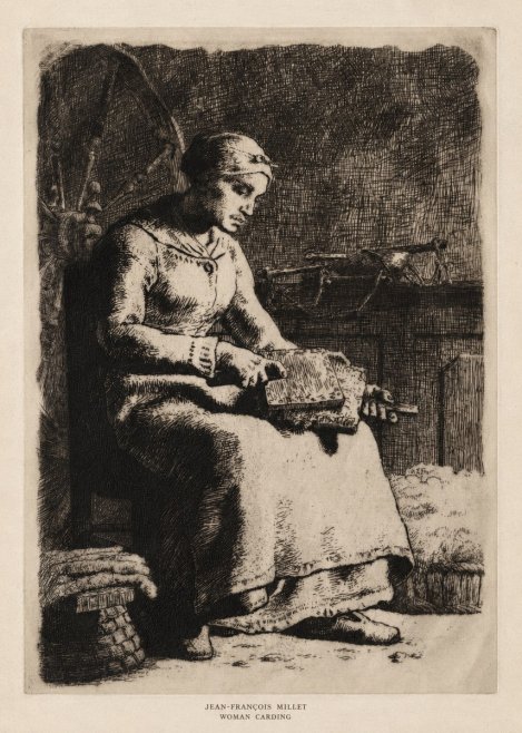 Jean-François Millet Woman Carding No5 - Juliste