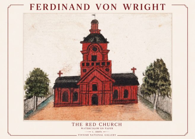 Ferdinand von Wright The Red Church No1 - Juliste