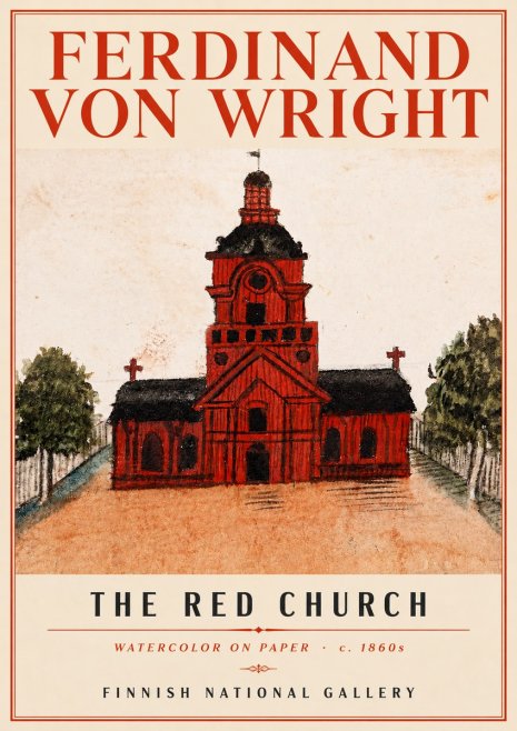 Ferdinand von Wright The Red Church No4 - Juliste