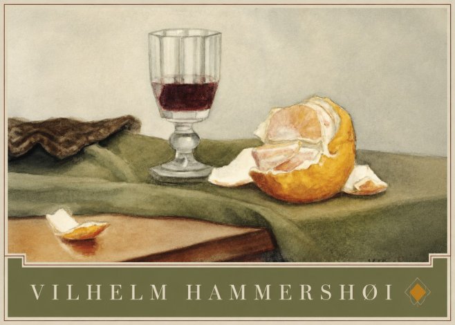 Vilhelm Hammershøi Still Life with Wine Glass and Orange No4 - Juliste