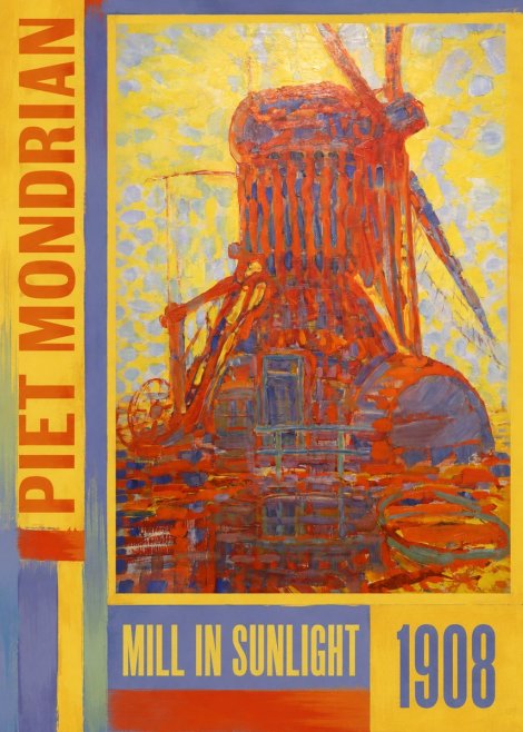 Piet Mondrian Mill in Sunlight No2 - Juliste