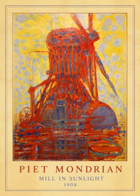 Piet Mondrian Mill in Sunlight No3 - Juliste