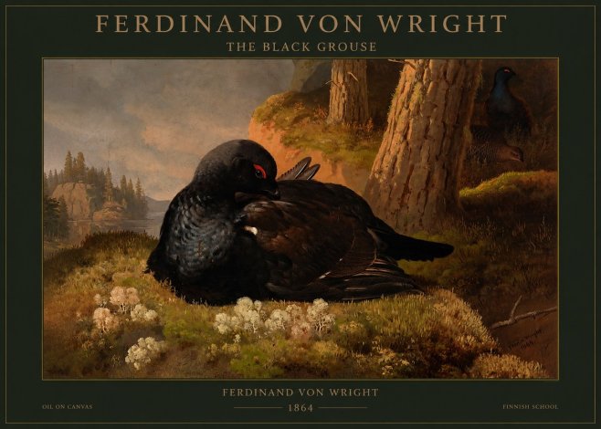 Ferdinand von Wright The Black Grouse No1 - Juliste
