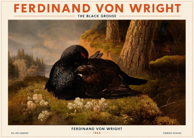 Ferdinand von Wright The Black Grouse No2 - Juliste