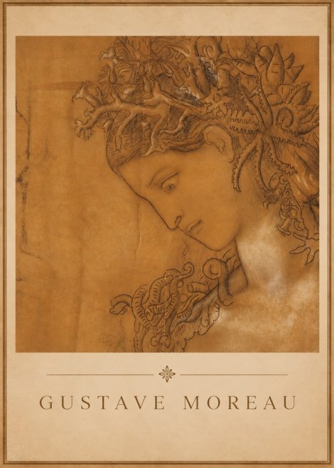 Gustave Moreau Head of a Woman No3 - Juliste