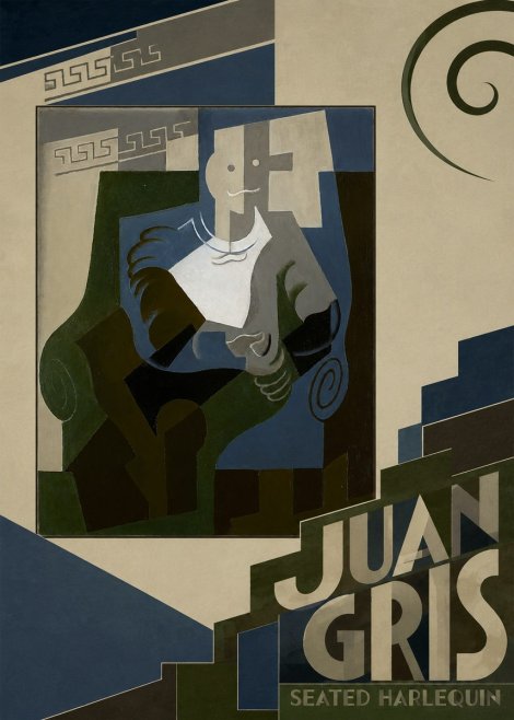 Juan Gris Seated Harlequin No6 - Juliste