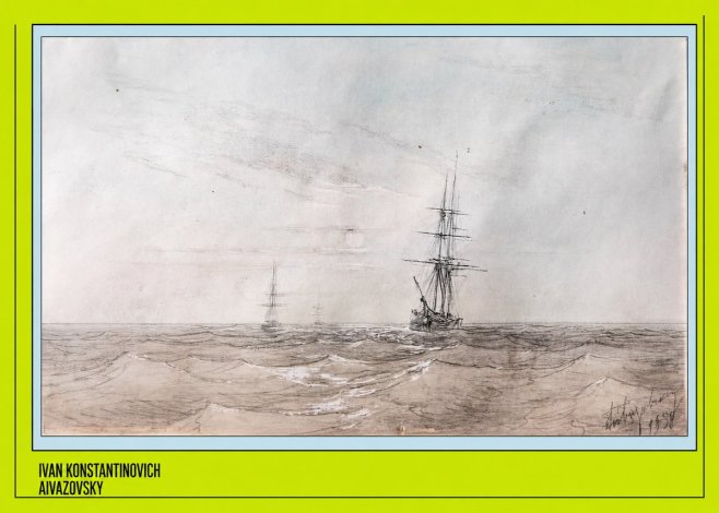Ivan Konstantinovich Aivazovsky Two Sailing Ships at Sea No3 - Juliste