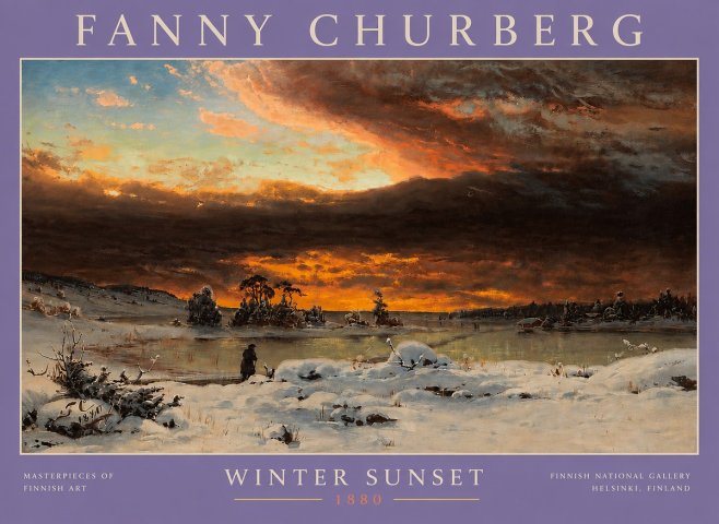 Fanny Churberg Winter Sunset No4 - Juliste