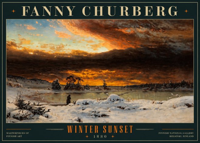 Fanny Churberg Winter Sunset No5 - Juliste