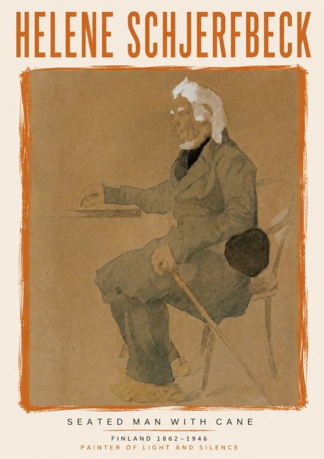 Helene Schjerfbeck Seated Man with Cane No6 - Juliste