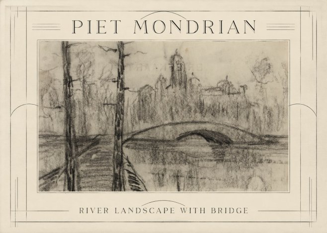Piet Mondrian River Landscape with Bridge No1 - Juliste