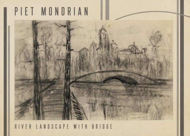Piet Mondrian River Landscape with Bridge No3 - Juliste