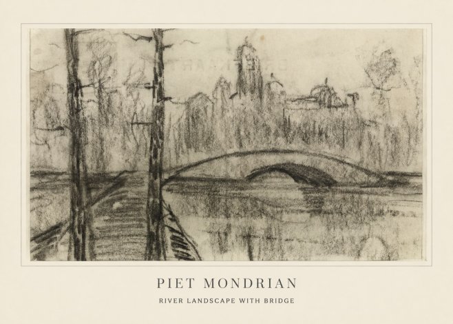 Piet Mondrian River Landscape with Bridge No4 - Juliste