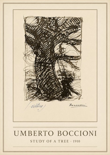 Umberto Boccioni Study of a Tree No1 - Juliste