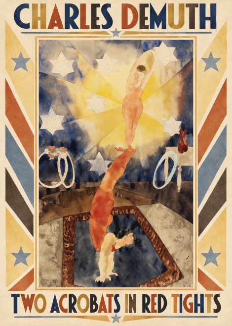 Charles Demuth Two Acrobats in Red Tights No1 - Juliste