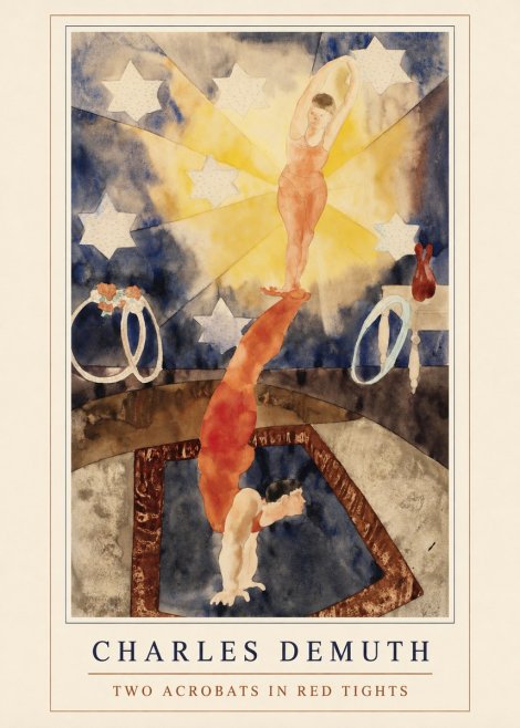 Charles Demuth Two Acrobats in Red Tights No4 - Juliste