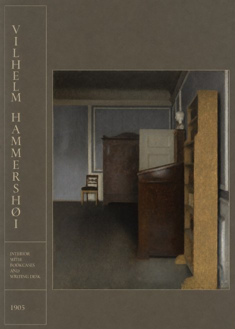 Vilhelm Hammershøi Interior with Bookcases and Writing Desk No2 - Juliste
