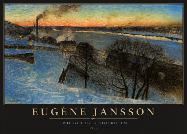 Eugène Jansson Twilight over Stockholm No3 - Juliste