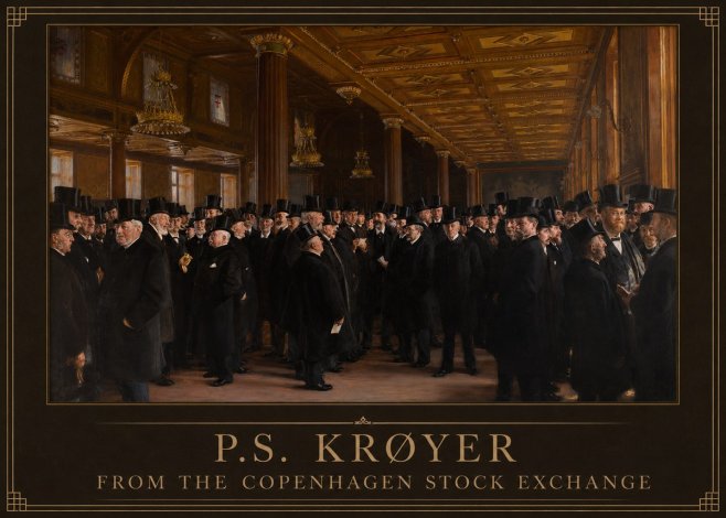 P.S. Krøyer From the Copenhagen Stock Exchange No1 - Juliste