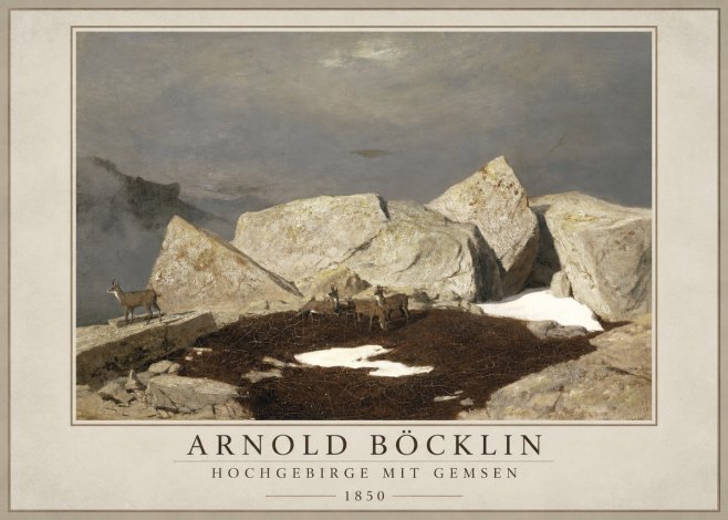 Arnold Böcklin Hochgebirge Mit Gemsen No1 - Juliste
