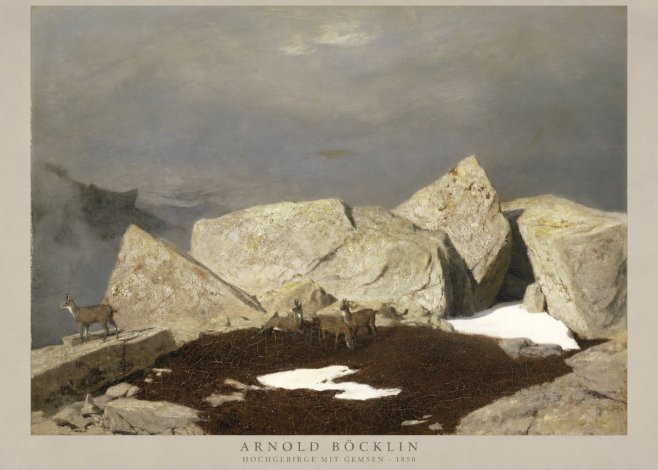 Arnold Böcklin Hochgebirge Mit Gemsen No2 - Juliste
