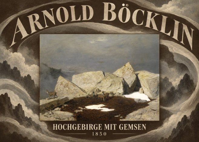Arnold Böcklin Hochgebirge Mit Gemsen No6 - Juliste