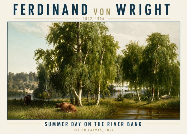 Ferdinand von Wright Summer Day on the River Bank No3 - Juliste