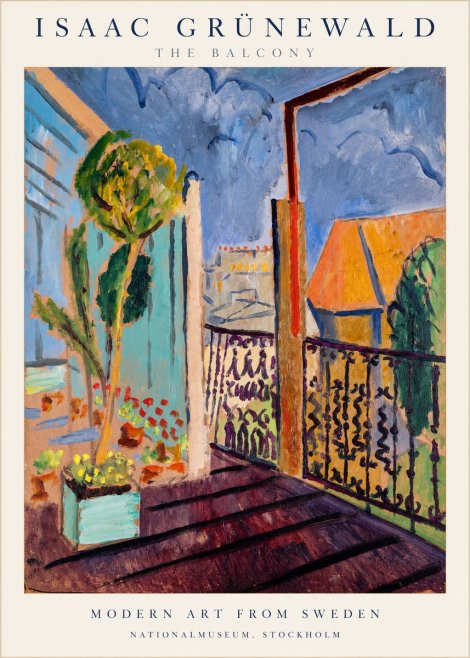 Isaac Grünewald The Balcony No1 - Juliste