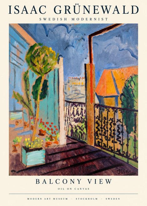Isaac Grünewald The Balcony No3 - Juliste