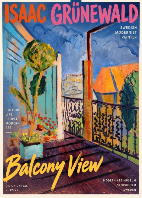 Isaac Grünewald The Balcony No4 - Juliste