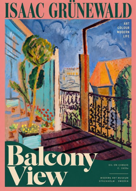 Isaac Grünewald The Balcony No5 - Juliste